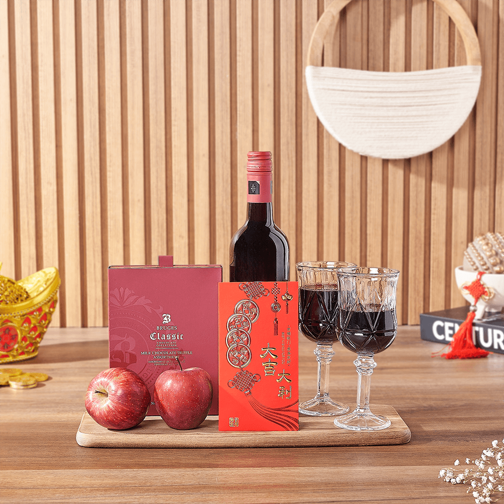 Lunar New Year Wine &amp; Chocolate Gift, wine gift, wine, chinese new year gift, chinese new year, lunar new year gift, lunar new year, Maine delivery