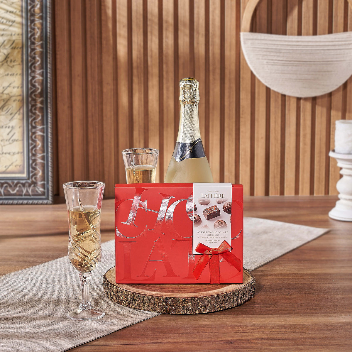 Maryvale Champagne &amp; Truffle Gift from Maine Baskets - Champagne Gift Set - Maine Delivery