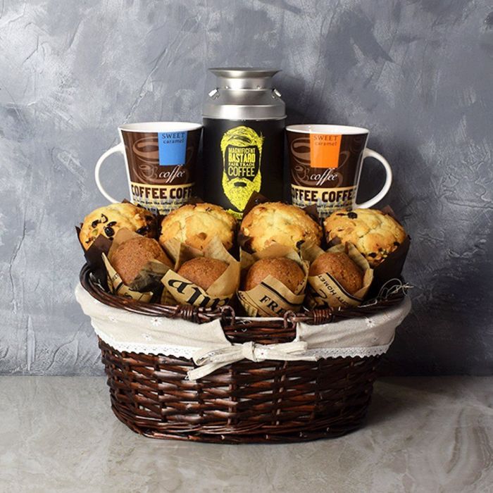 Morning Coffee &amp; Muffin Gift Set from Maine Baskets - Bakery Gift Basket - Maine Delivery