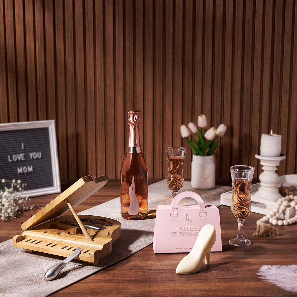 Mother’s Day Grand Piano &amp; Champagne Gift from Maine Baskets - Champagne Gift Set - Maine Delivery