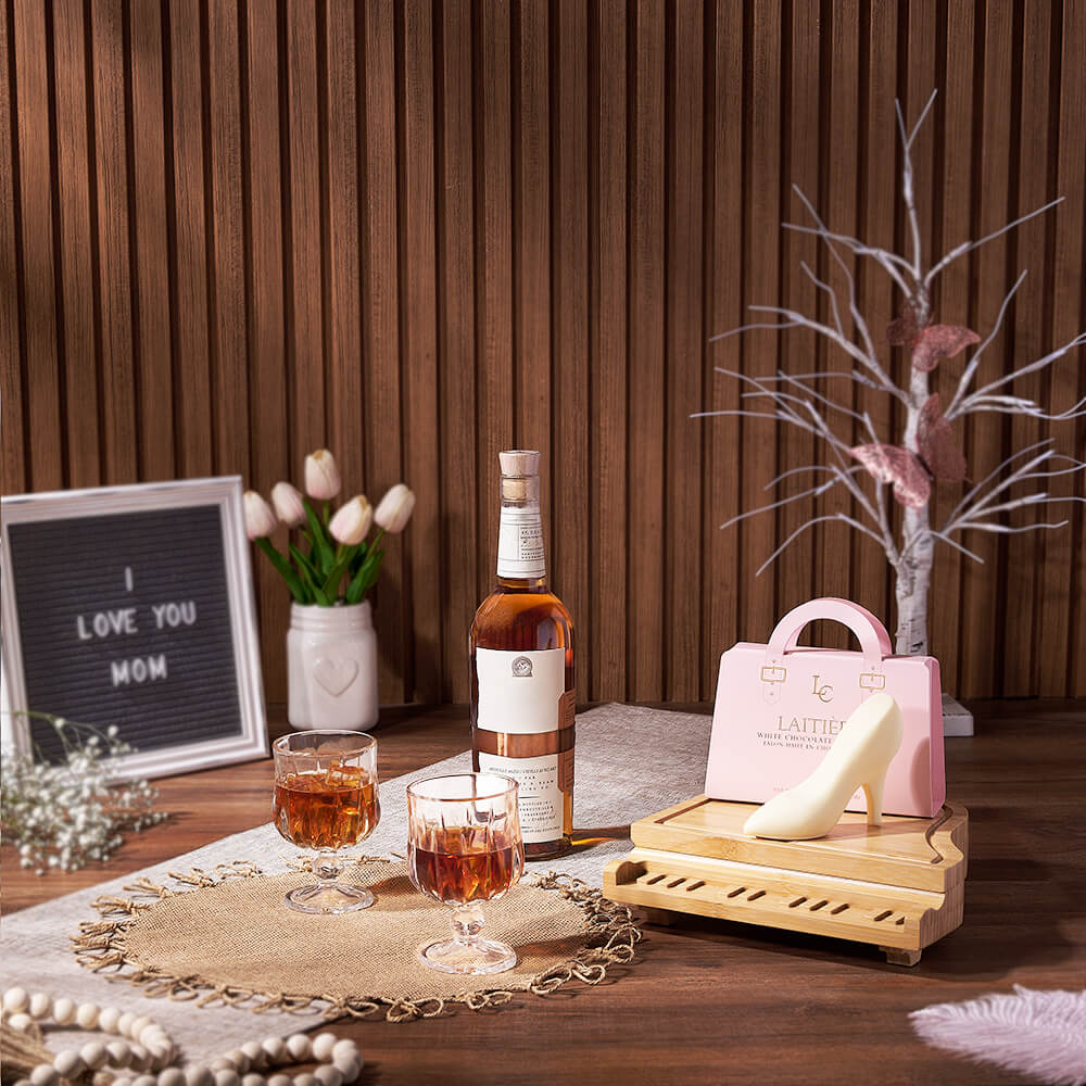Mother's Day Swansea Liquor &amp; Chocolate Basket from Maine Baskets - Liquor Gift Set - Maine Delivery