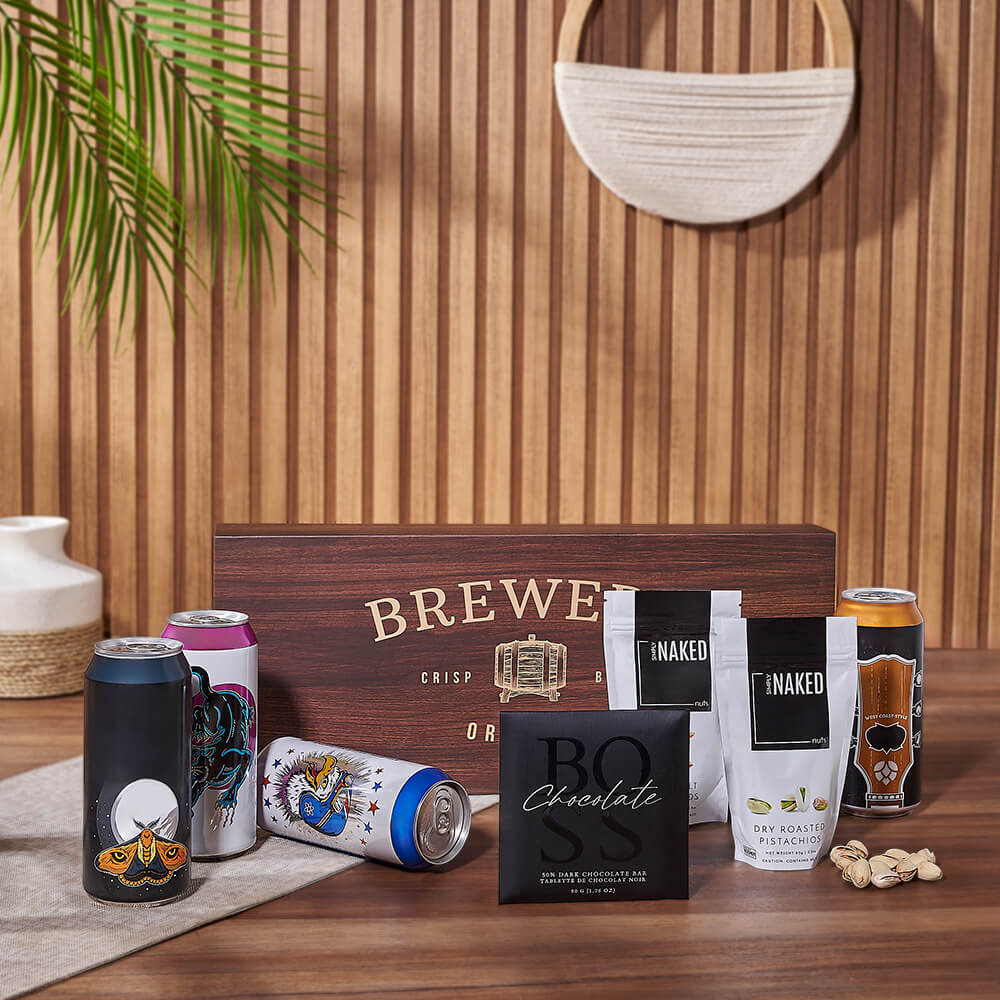 Nuts &amp; Craft Beer Gift Set, beer gift, beer, nuts gift, nuts, chocolate gift, chocolate, Maine delivery