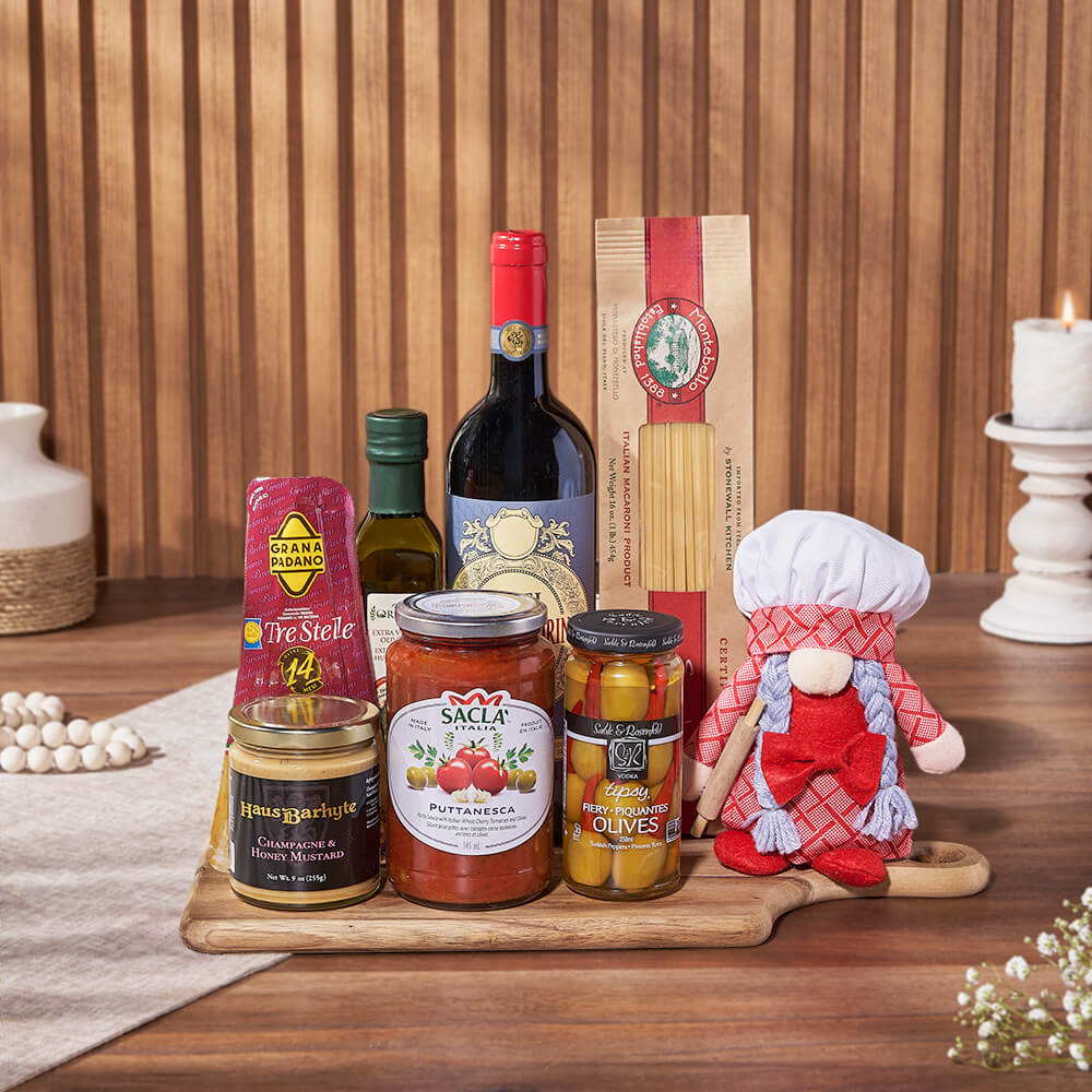Pasta Chef &amp; Wine Gift Set, wine gift, wine, pasta gift, pasta, gourmet gift, gourmet, Maine Delivery