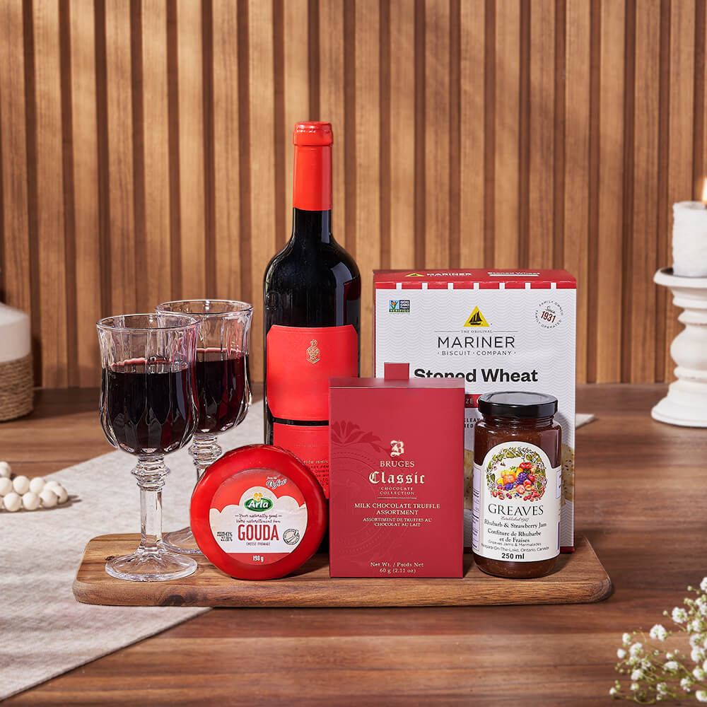 Wine with Cheese and Truffles – how the gift is presented