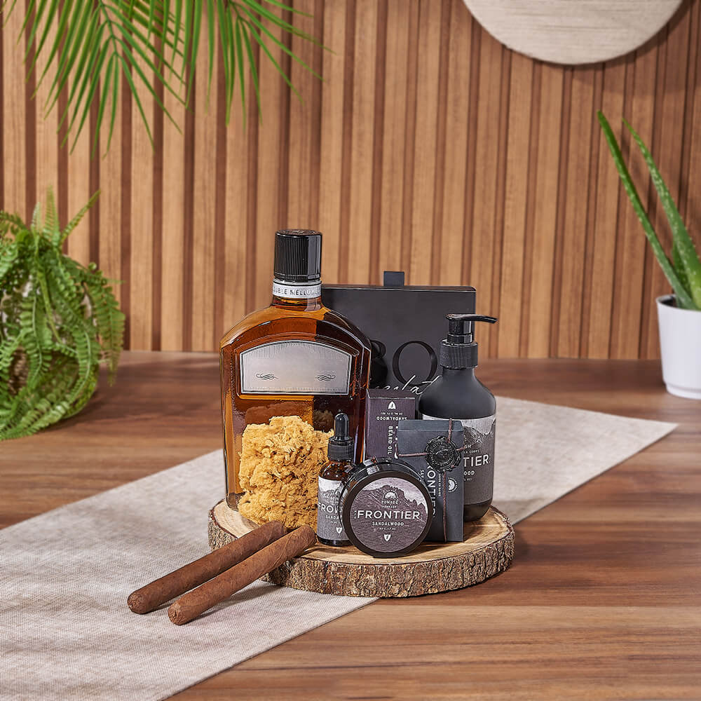 Sandalwood Spa &amp; Spirits Gift Set, liquor gift, liquor, spa gift, spa, Maine Delivery