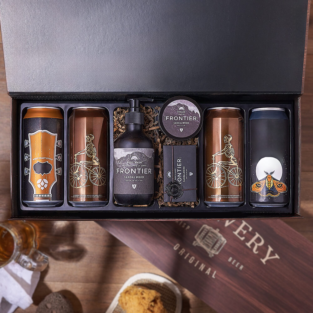 Sandalwood &amp; Craft Brew Box, beer gift, beer, spa gift, spa, Maine Delivery