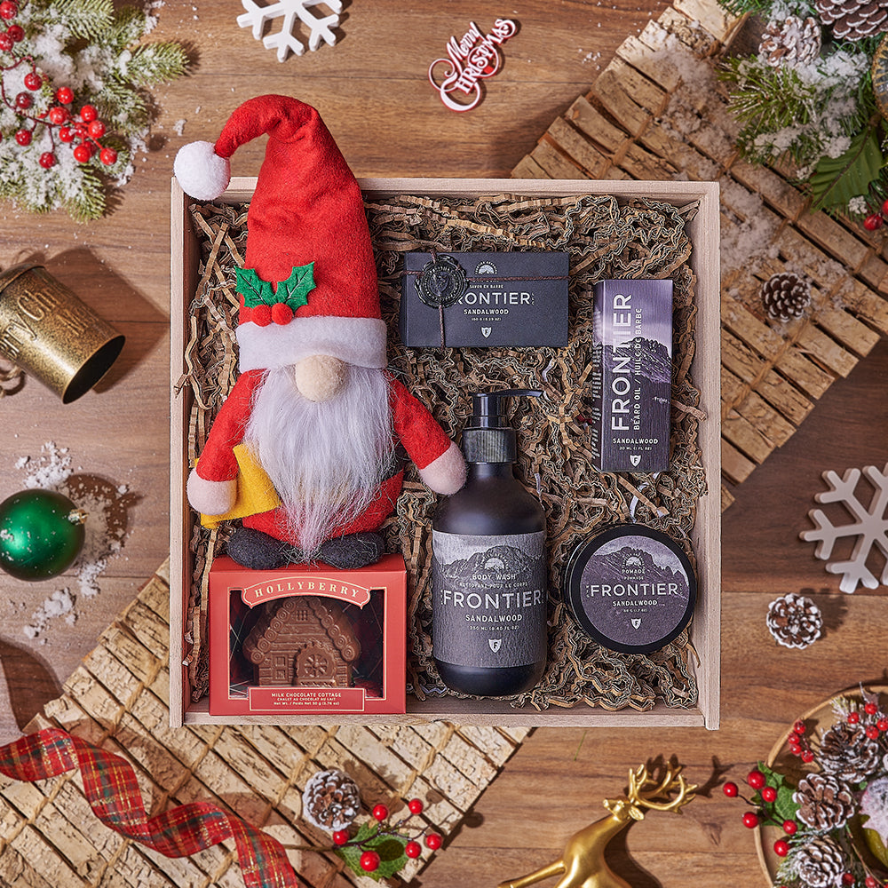 Santa's Spa Gift Crate for Men – how the gift is presented