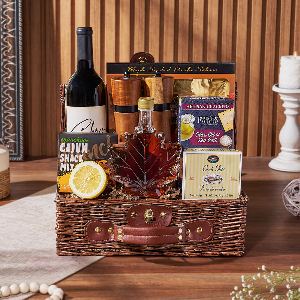 Seafood Wonder &amp; Wine Gift Set, wine gift, wine, seafood gift, seafood, salmon gift, salmon, Maine Delivery