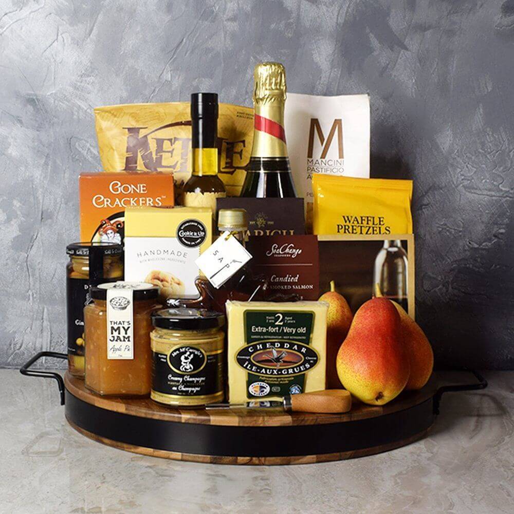 Summer BBQ Celebration Board From Maine Baskets - Champagne &amp; BBQ Gift Basket - Maine Delivery