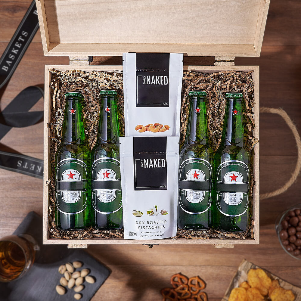 Superb Beer &amp; Nuts Gift Crate, beer gift, beer, nuts gift, nuts, Maine Delivery