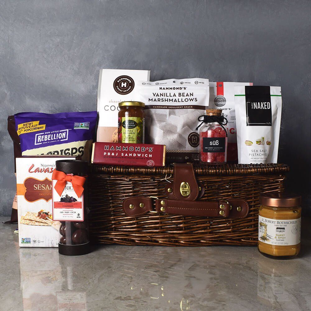 Sweet &amp; Savoury Kosher Treats Basket from Maine Baskets - Maine Delivery