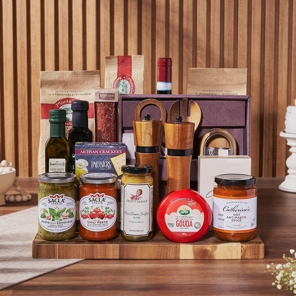 Tantalizing Treats &amp; Wine Set, wine gift, wine, pasta gift, pasta, gourmet gift, gourmet, Maine Delivery
