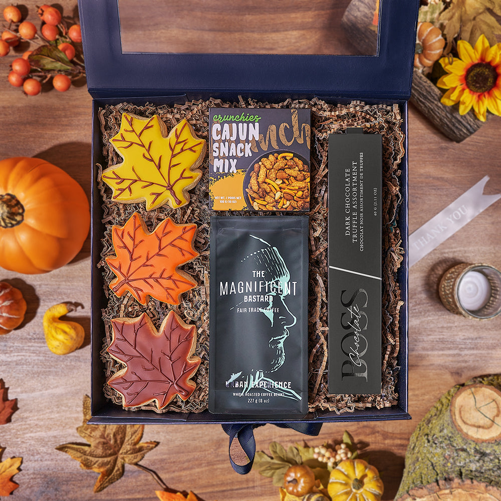 Thanksgiving Coffee &amp; Cookie Gift Box, cookie gift, cookie, coffee gift, coffee, chocolate gift, chocolate, thanksgiving gift, thanksgiving, Maine delivery