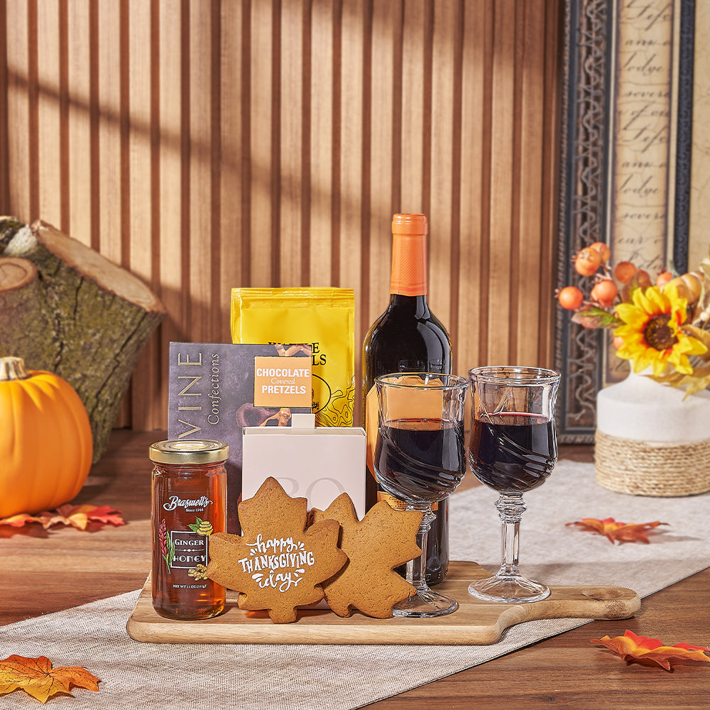 Thanksgiving Cookie &amp; Wine Gift, thanksgiving gift, thanksgiving, wine gift, wine, cookie gift, cookie, Maine delivery
