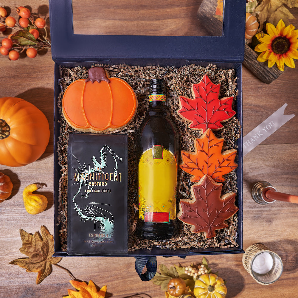 Thanksgiving Spirits &amp; Coffee Gift, coffee gift, coffee, liquor gift, liquor, thanksgiving gift, thanksgiving, cookie gift, cookie, Maine delivery