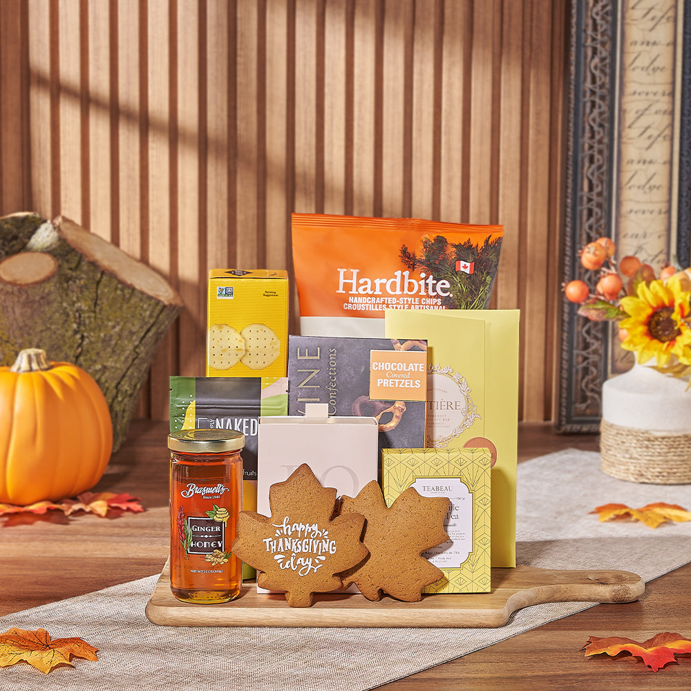 Thanksgiving Tea &amp; Treat Gift, thanksgiving gift, thanksgiving, tea gift, tea, chocolate gift, chocolate, cookie gift, cookie, Maine delivery
