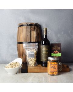 Nutty Surprise Wine Gift Basket, wine gift baskets, gourmet gift baskets, gift baskets, gourmet gifts
