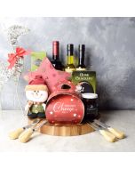 Christmas Cheeseball & Wine Gift Board, wine gift baskets, gourmet gifts, gifts