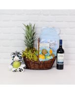 Fruit Cocktail & Cuddles Gift Set, baby gift basket, wine gift basket, baby gifts