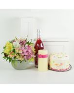 Birthday Bash Lilies Liquor & Flower Gift